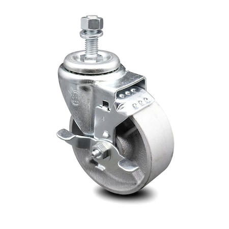 Semi Steel Swivel TS Caster W/Roller Bearing - 4 Wheel & 1/2 Stem W/Brake